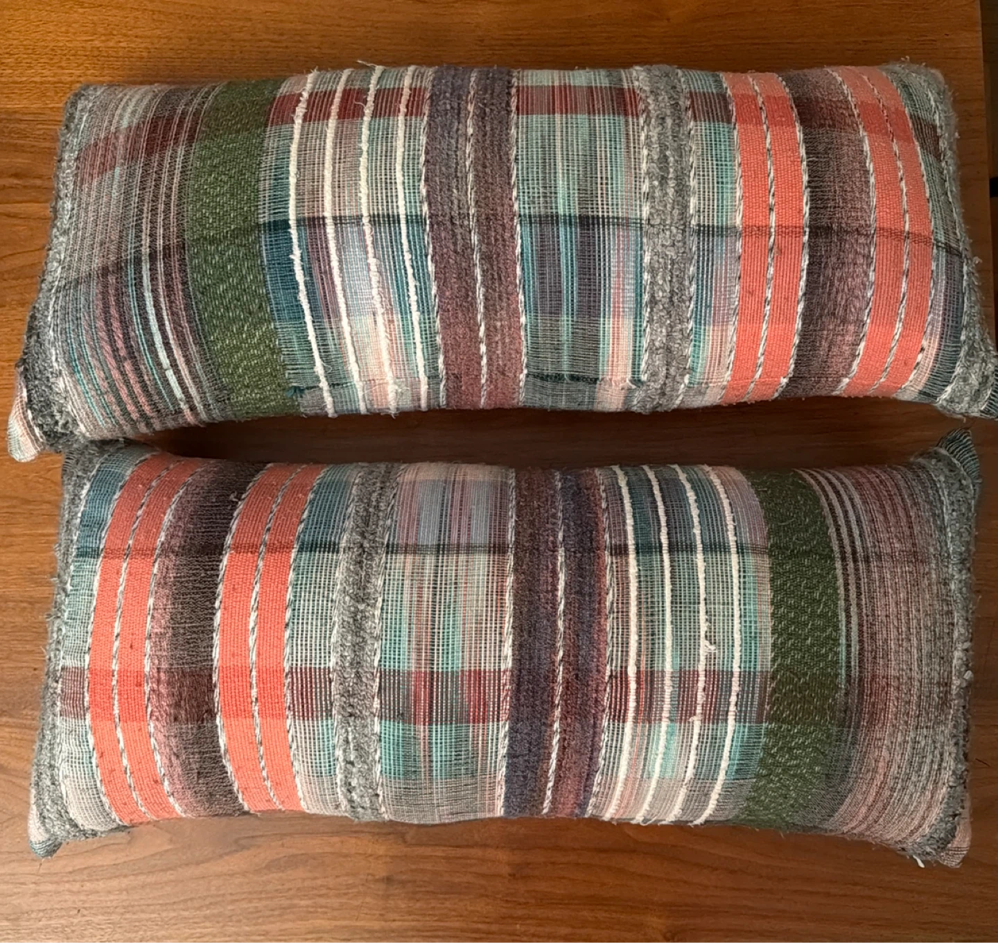 ANTHROPOLOGIE 26” Striped Bolster Pillows - photo 2