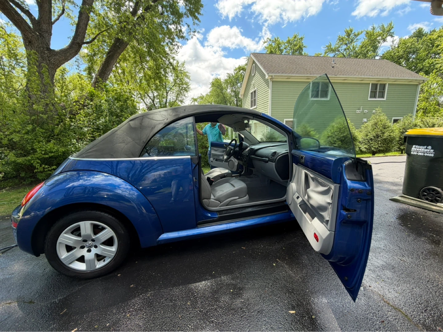 Blue Volkswagen Beetle Convertible