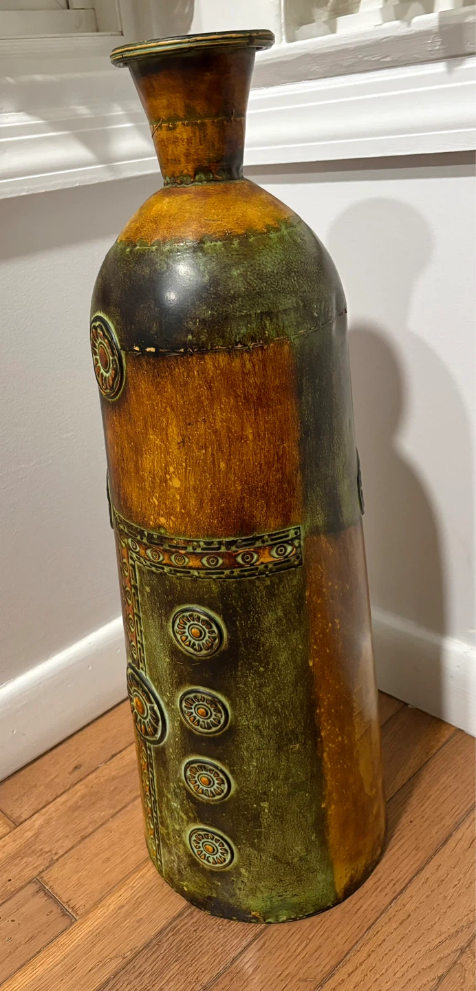 Tall Decorative Vase with Embossed Details - photo 4
