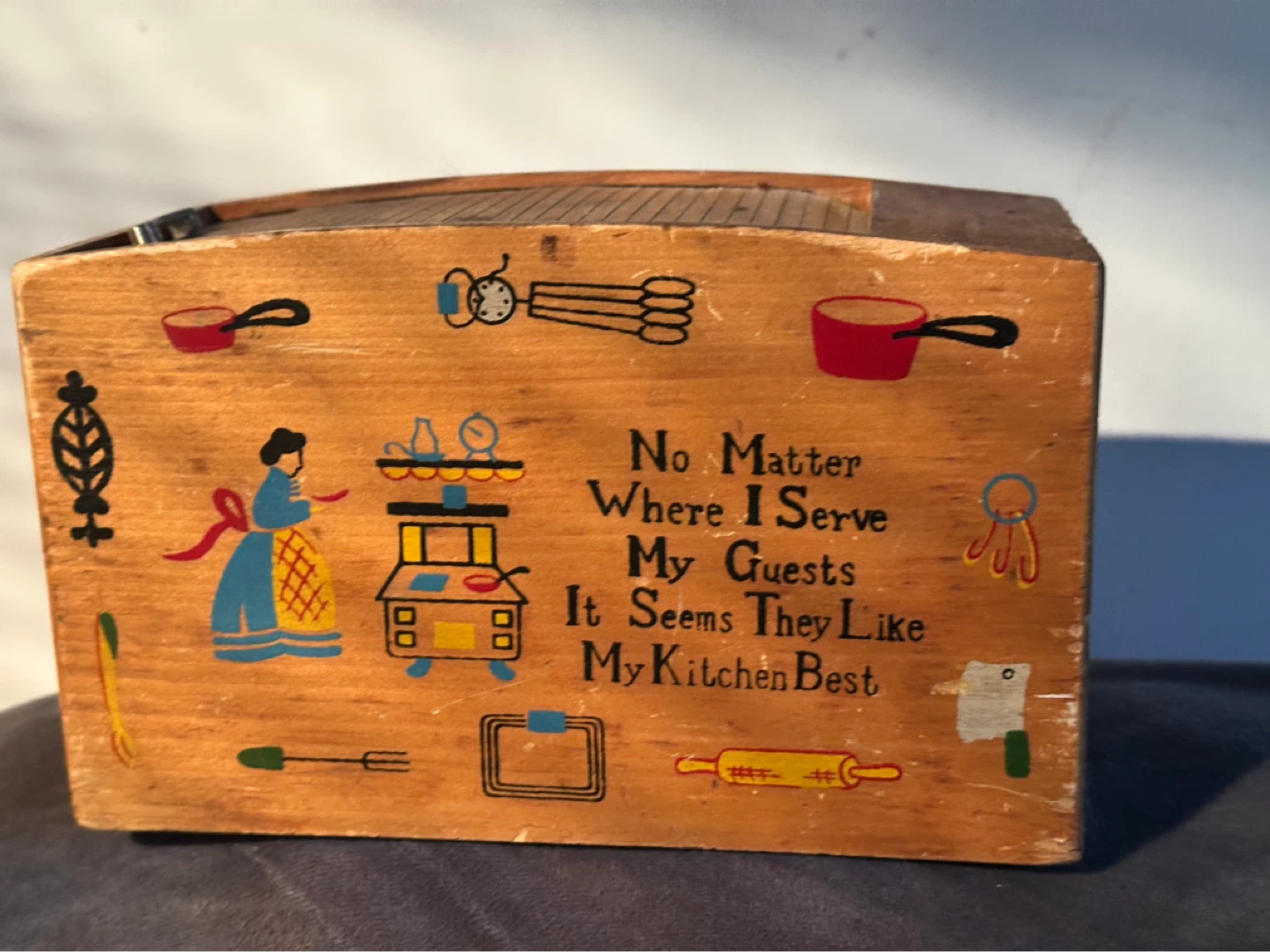 Rare vintage Roll top Recipe Box