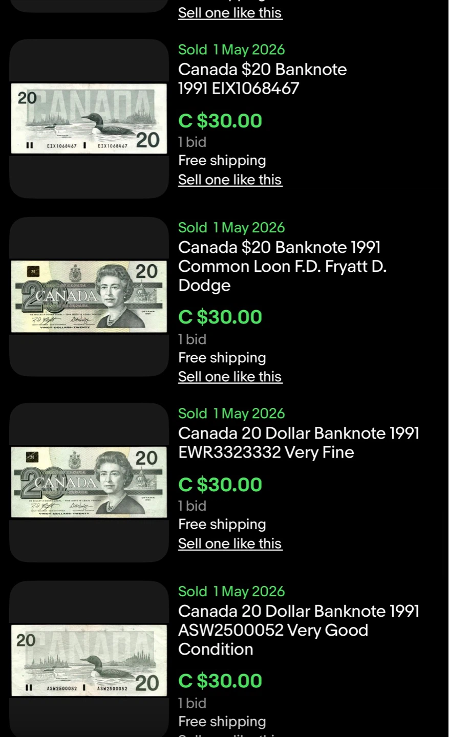 Canada $20 Banknote 1991 vintage currency - photo 3