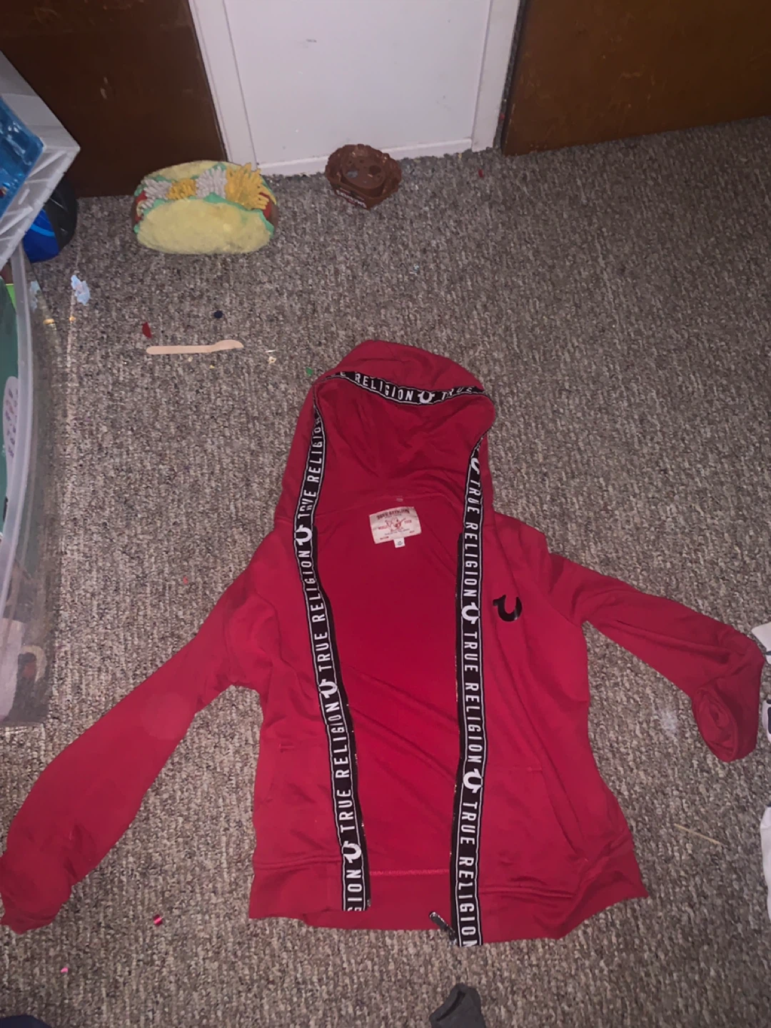 True Religion Red Zip-Up Hoodie