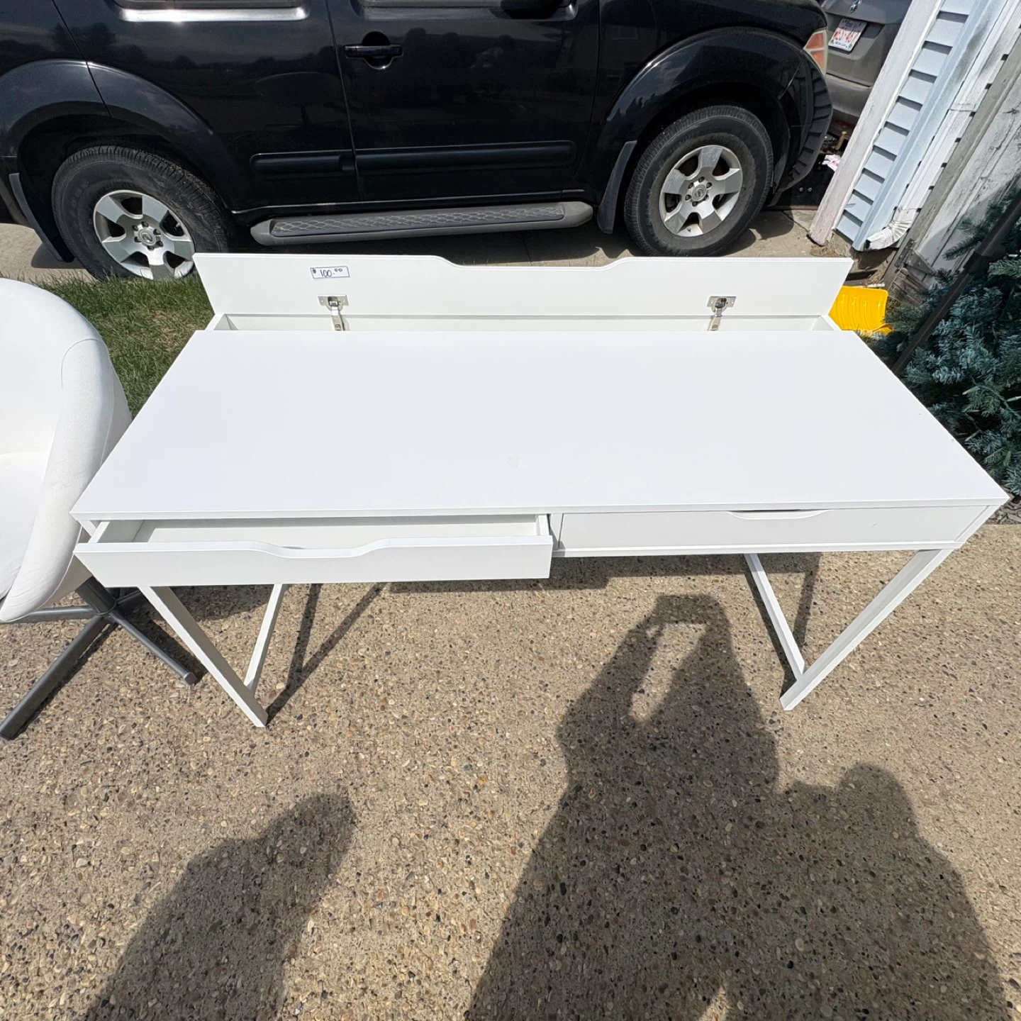 White Desk with Drawers