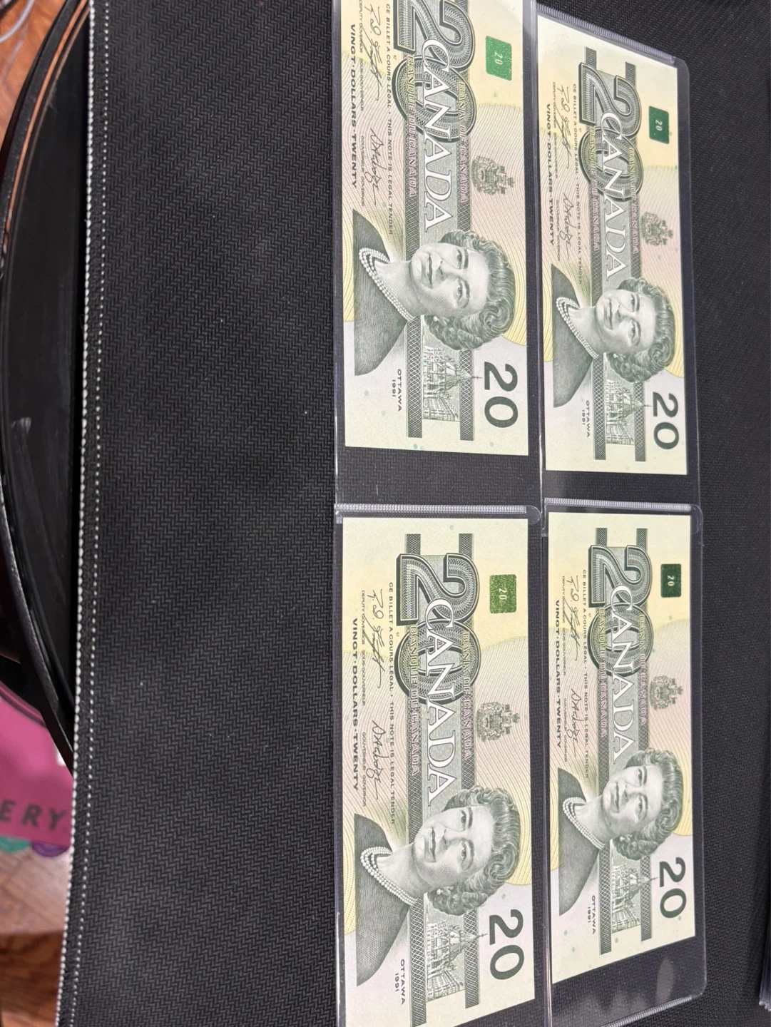 Four consecutive 2024 Canadian $20 Bills