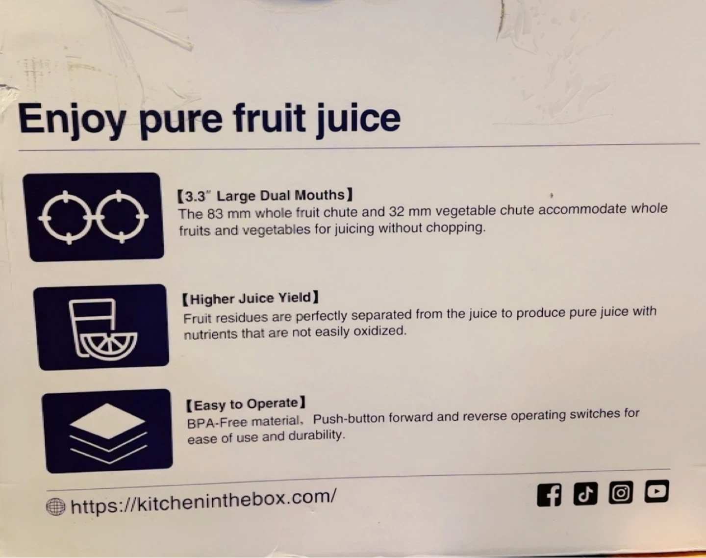 Kitchen in the box Slow Juicer MJ08 - photo 3