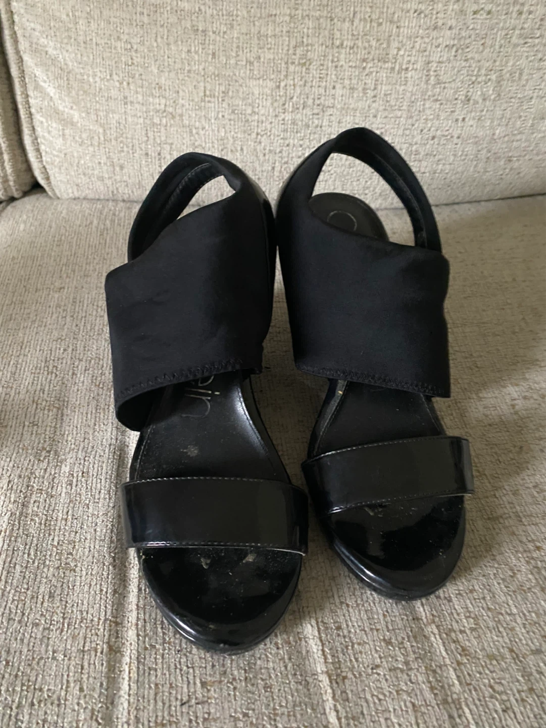 Calvin Klein Black Wedge Sandals Size 7.5 - photo 3