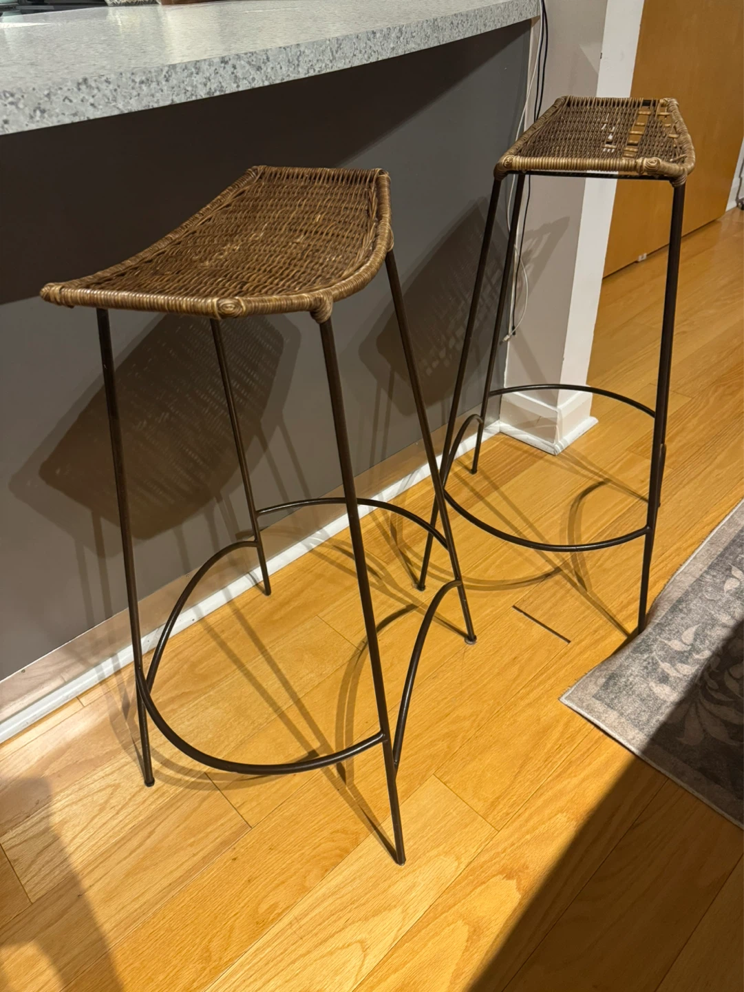 Woven Bar Stools - Set of 2