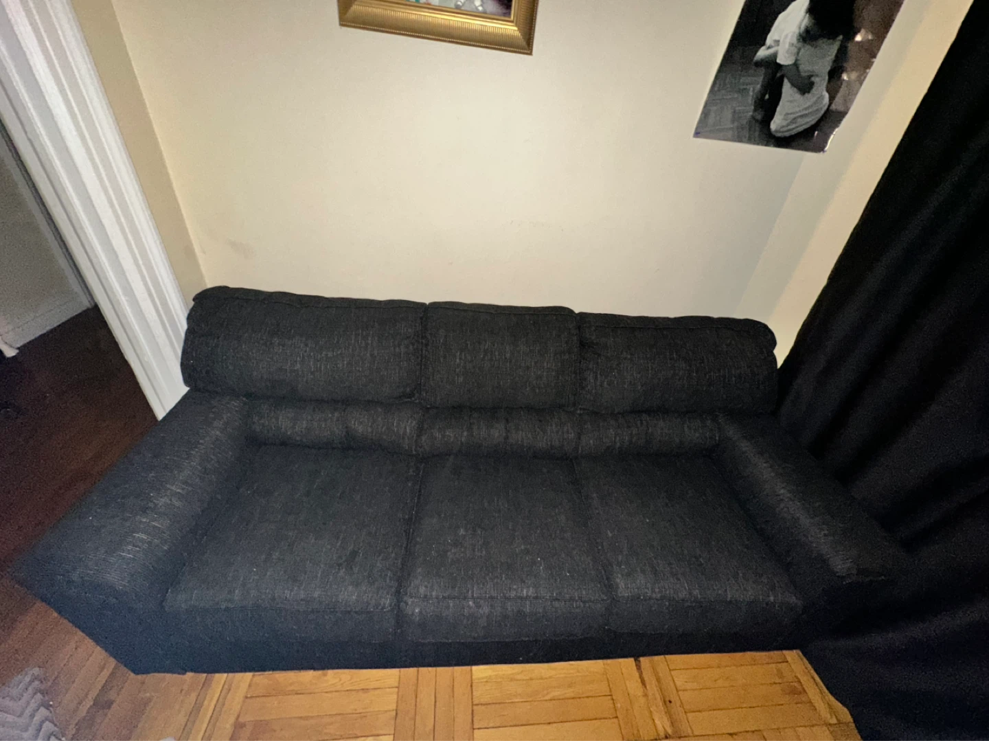 Dark Gray Three-Seater Sofa