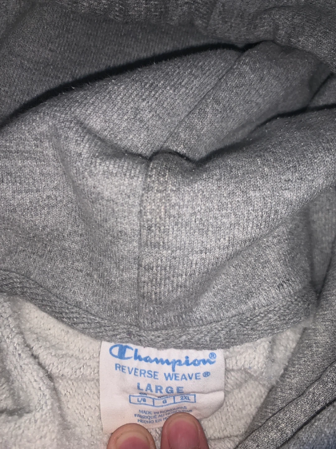 Champion Reverse Weave Hoodie Grey Size Large - photo 3