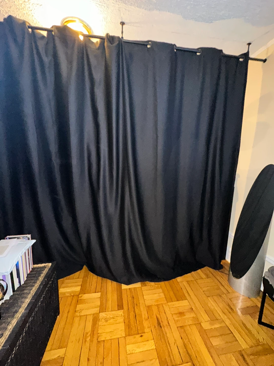 Black Room Divider Curtains with Grommets - photo 2