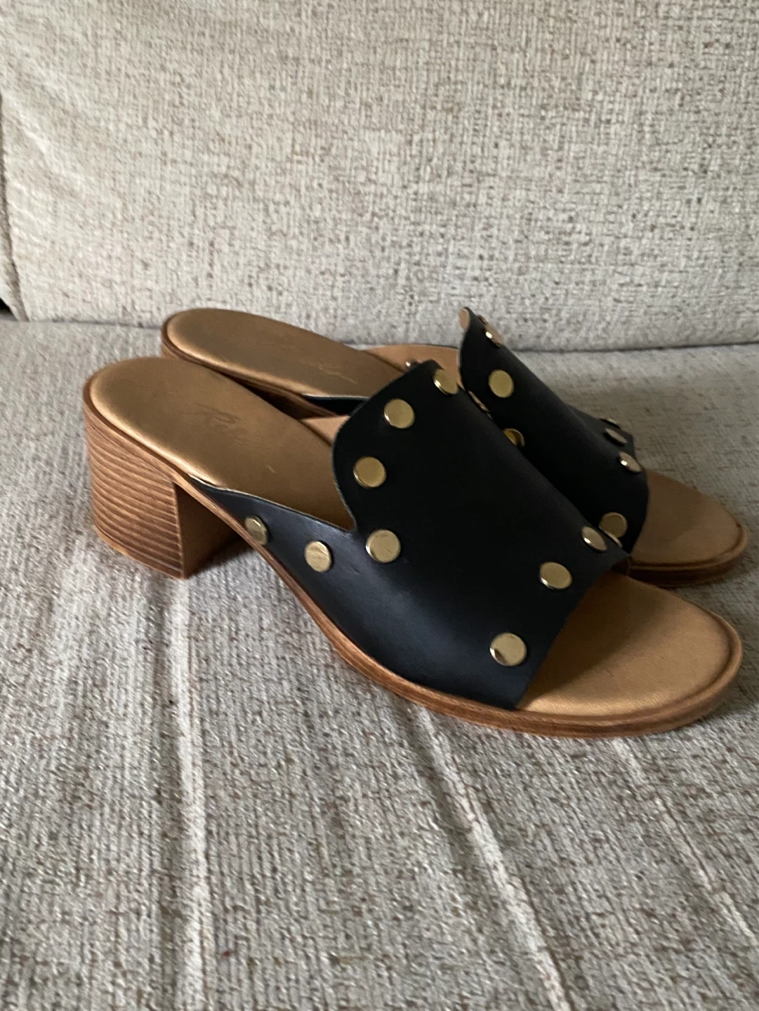 Italian Rebel Studded Slide Sandals Size 7