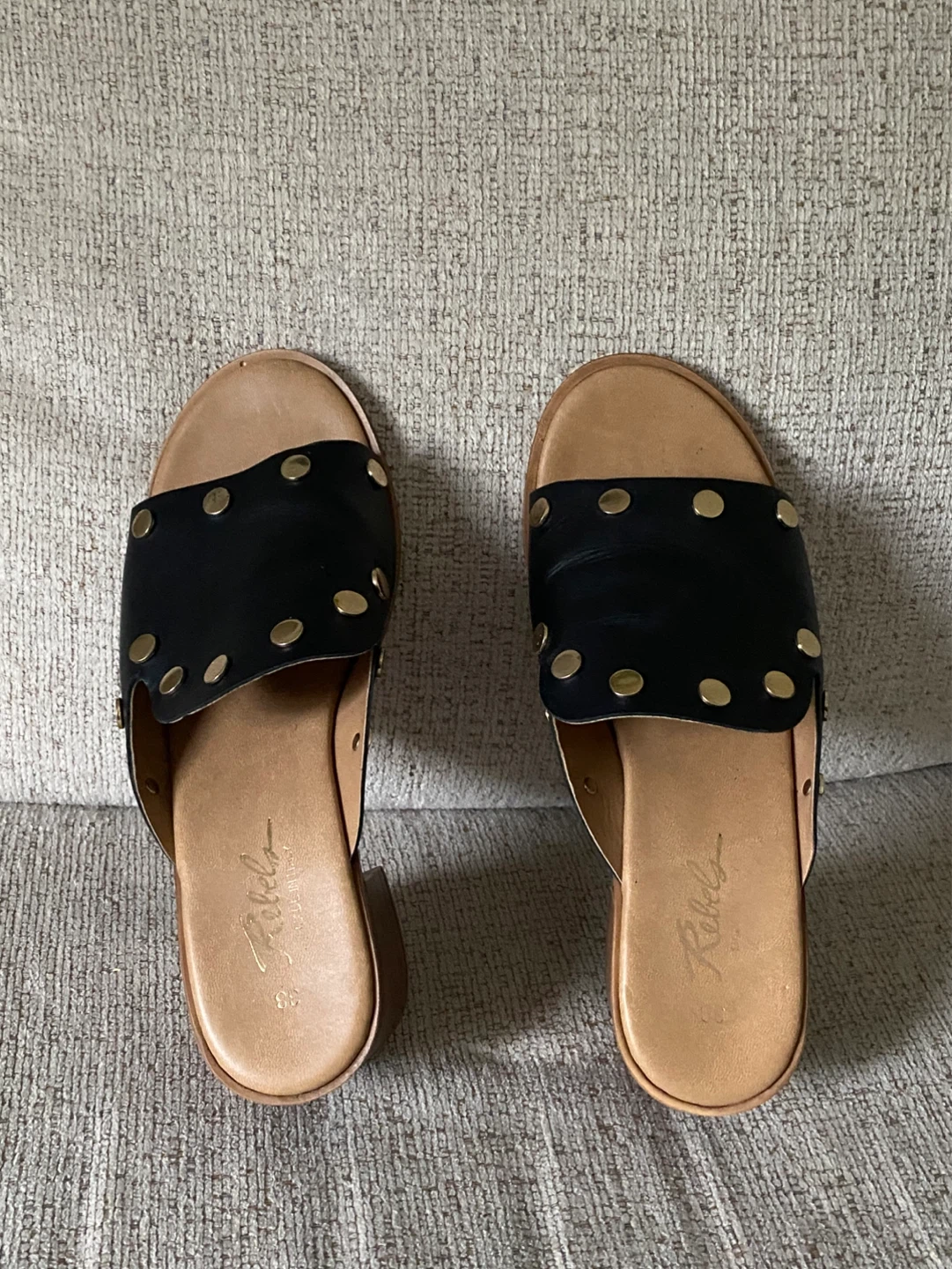 Italian Rebel Studded Slide Sandals Size 7 - photo 3