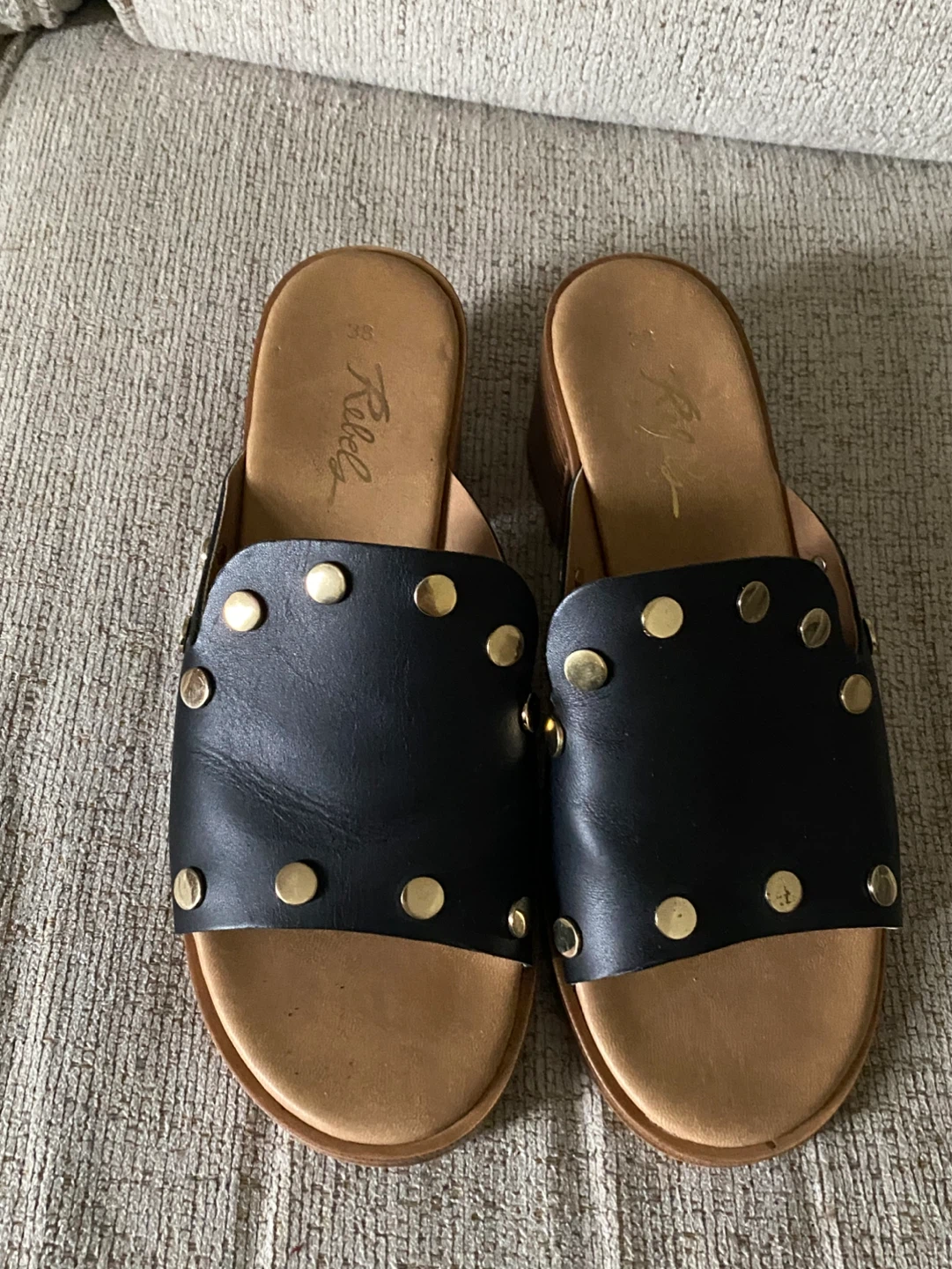 Italian Rebel Studded Slide Sandals Size 7 - photo 2