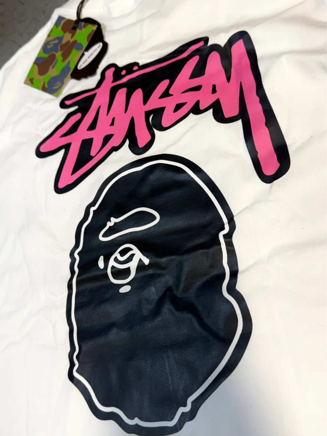 A Bathing Ape x Stussy White T-Shirt - photo 3