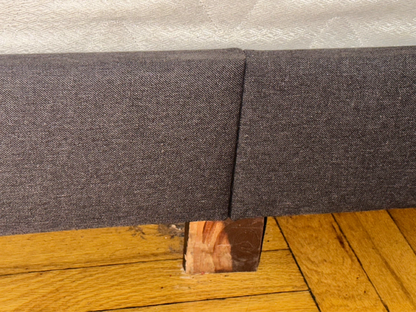Dark Gray Upholstered Headboard with Silver Studs - photo 2