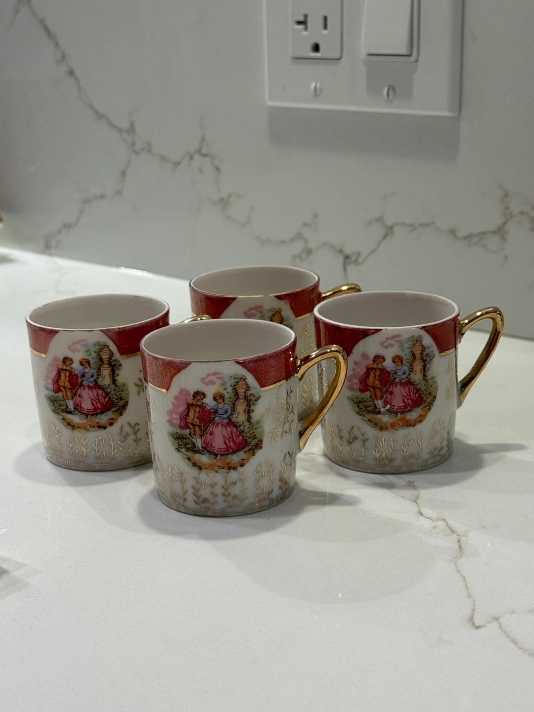 Set of 4 Vintage Decorative Cups - Made in Japan - photo 2