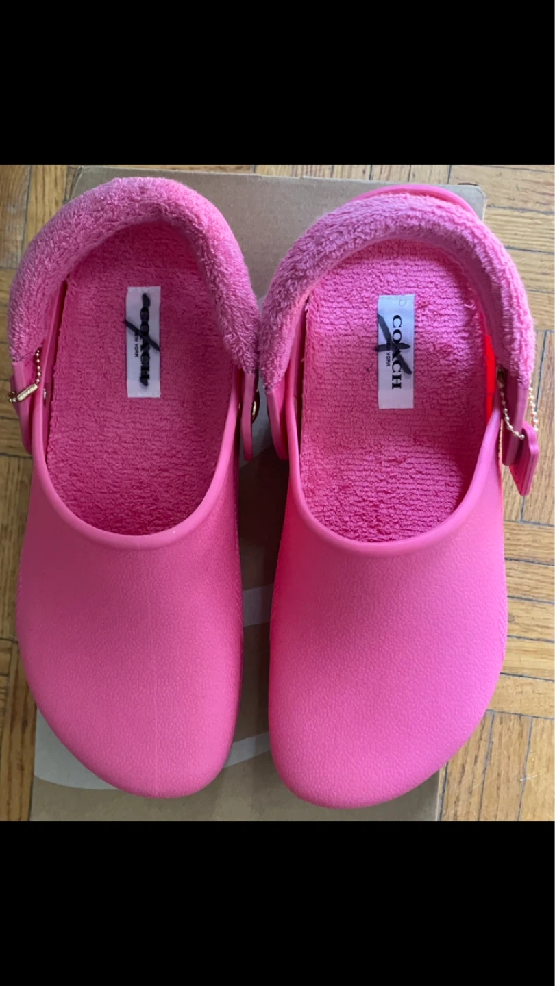 COACH Bright Pink Terry Lola Clogs Size 8 👡🩷 🌺🌸🌷 - photo 2