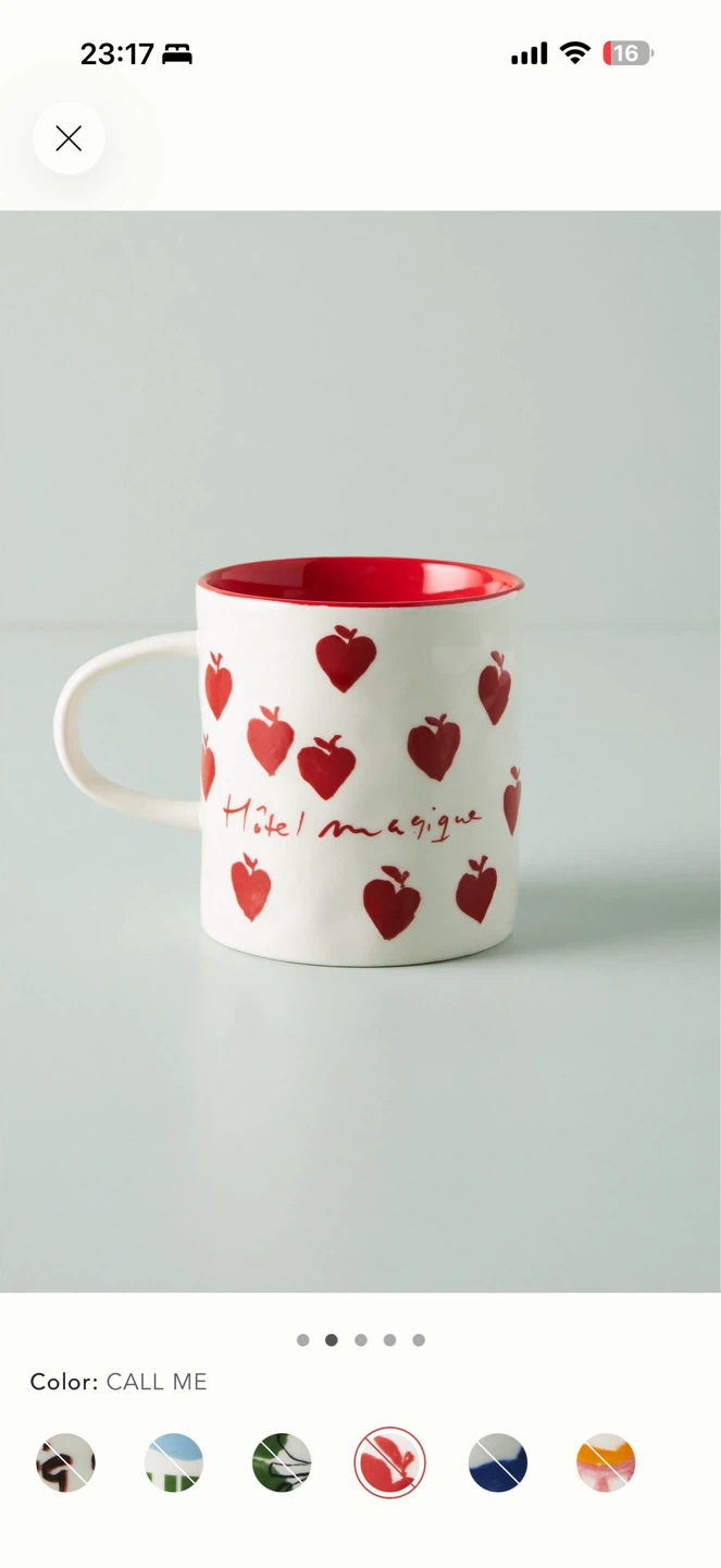 🆕ANTHROPOLOGIE X Hôtel Magique "Call Me" Heart Mug (NEW IN BOX)