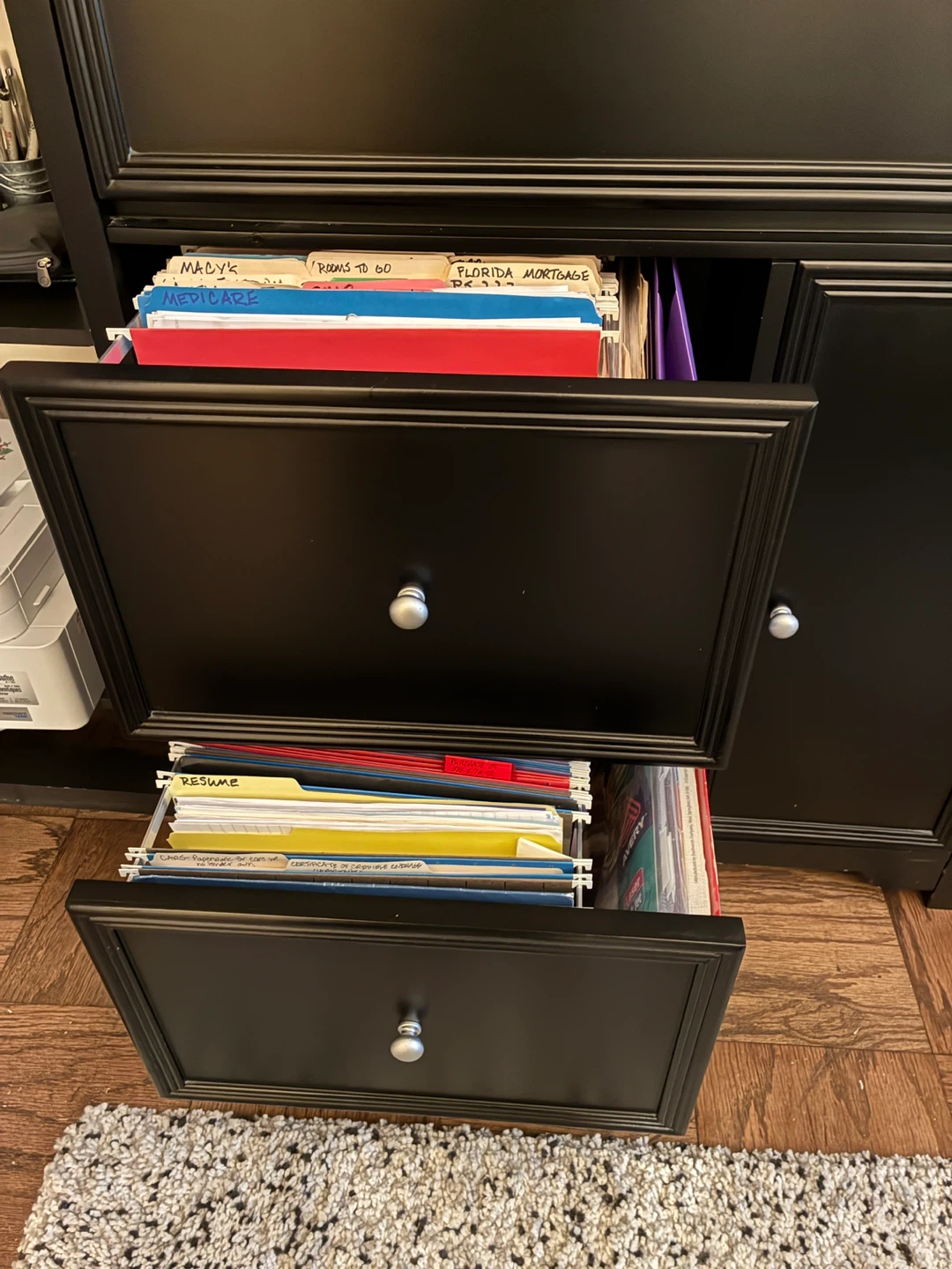 Black Secretary Desk with Storage and Fold-Down Table - photo 4