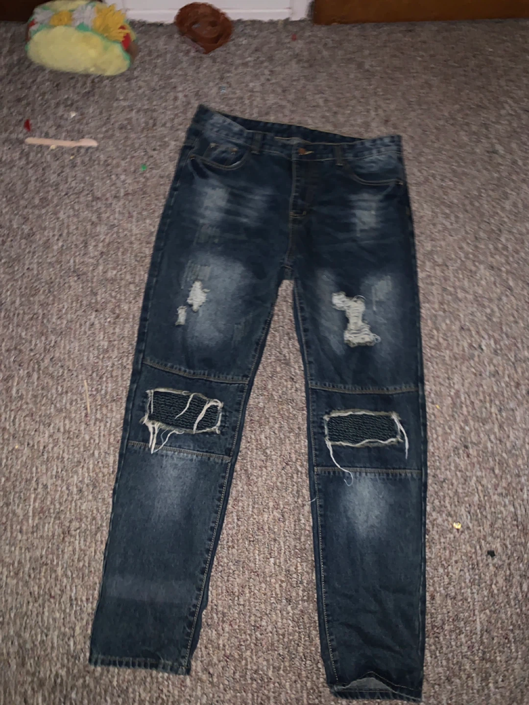 Men's Distressed Denim Jeans - Size 34