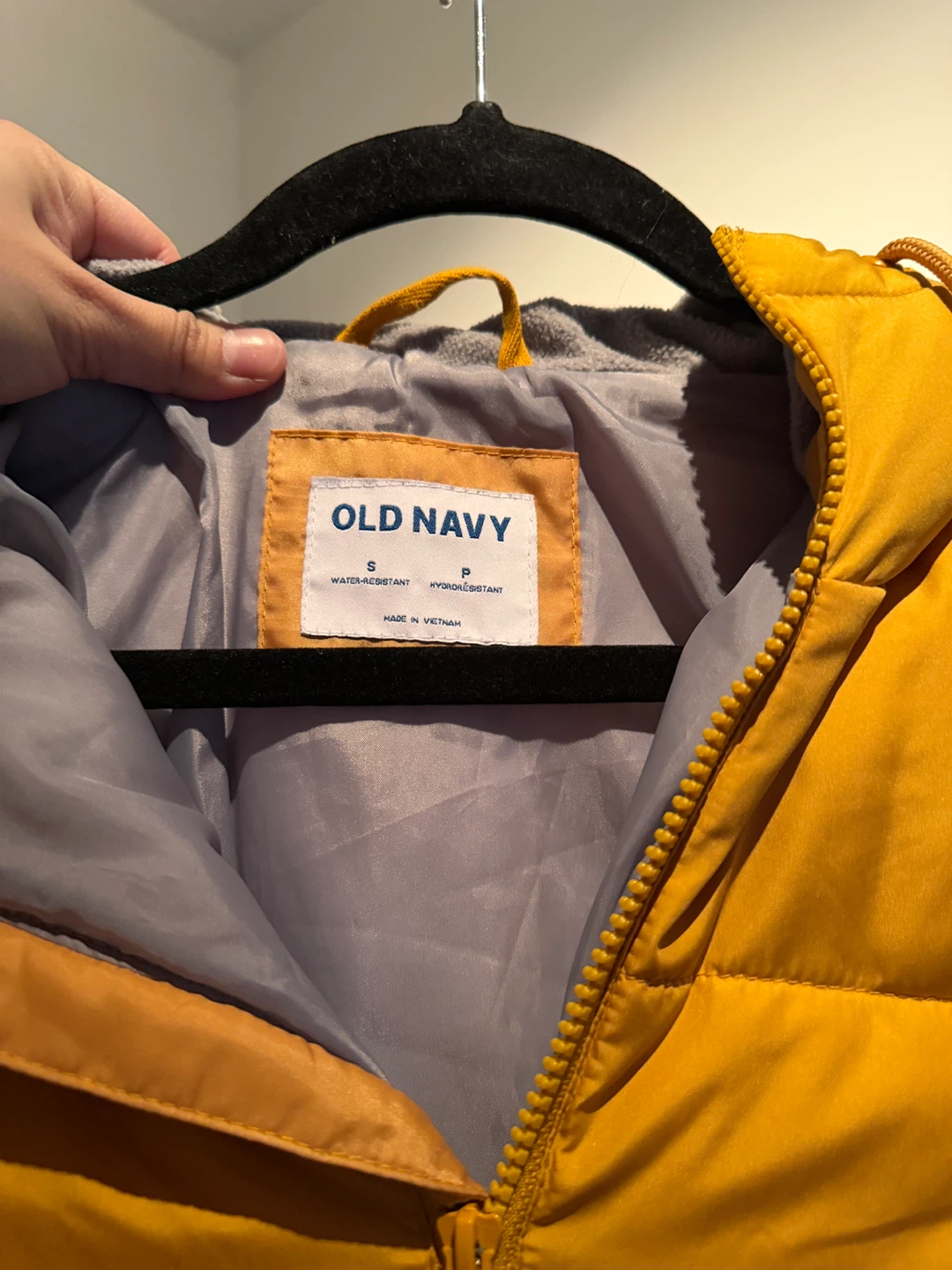 Puffer Jacket - Mustard Yellow - Men Size S - photo 3