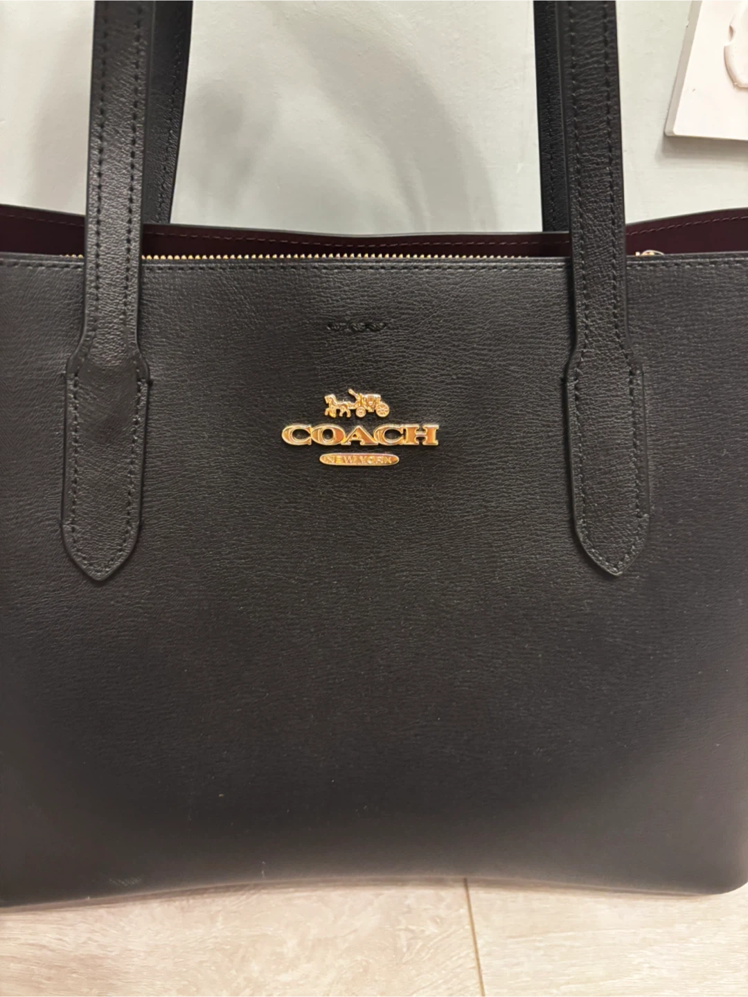 Coach Black Leather Tote Bag