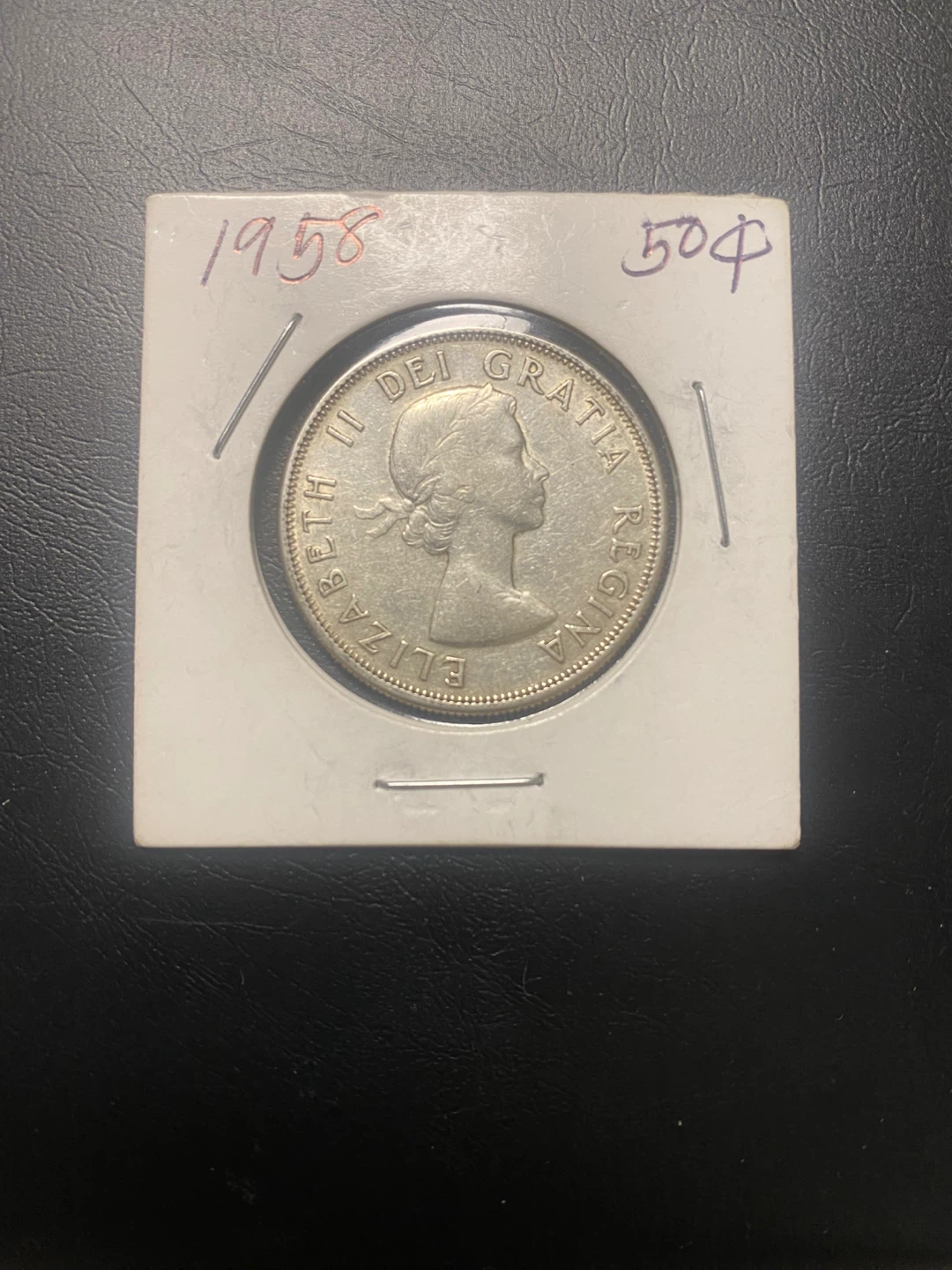 1958 Canadian 50 Cent 80% Silver - photo 2