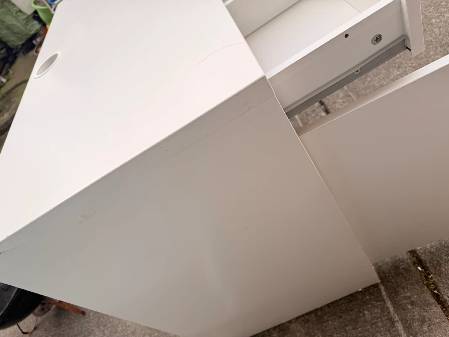 White IKEA MICKE Desk with Drawer and Storage - photo 5