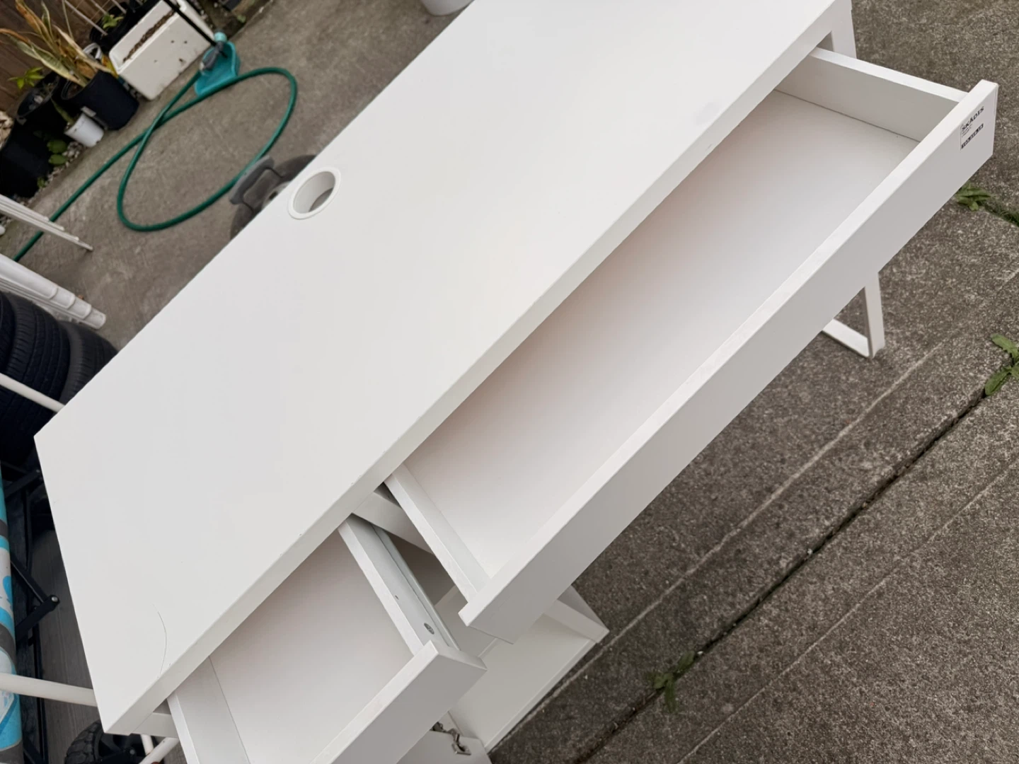 White IKEA MICKE Desk with Drawer and Storage - photo 3
