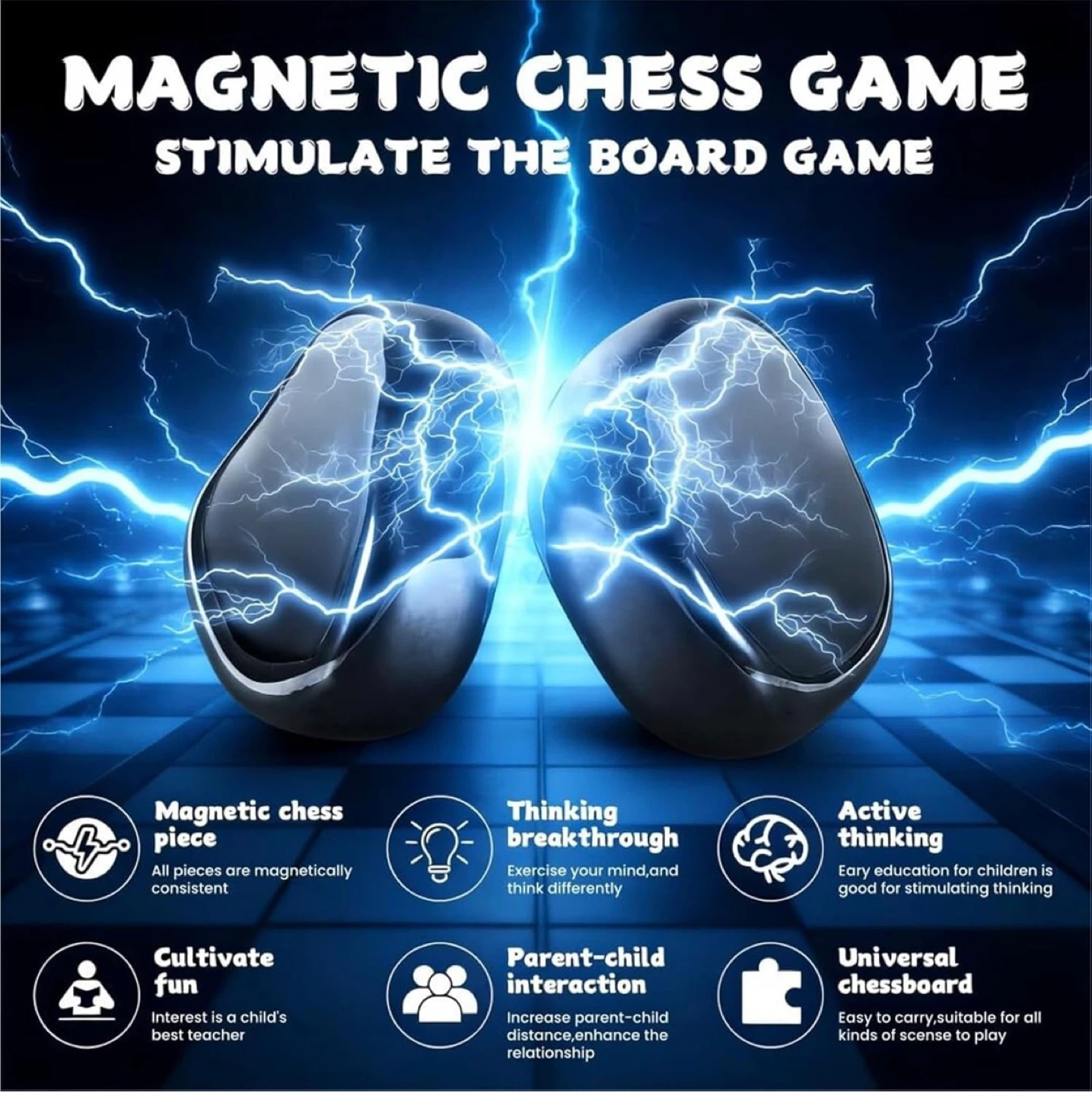 NEW - Magnetic Chess Game Strategy Puzzle Travel Family Fun - photo 3