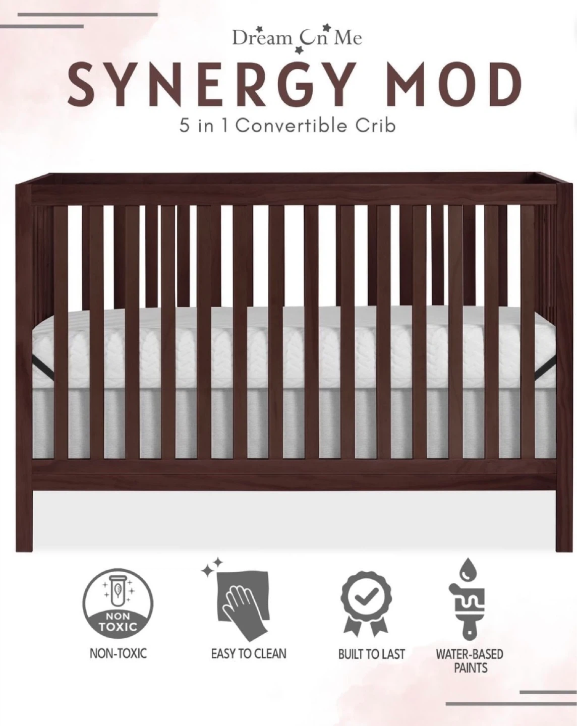 Dream On Me Synergy Mod 5-in-1 Convertible Crib - photo 3