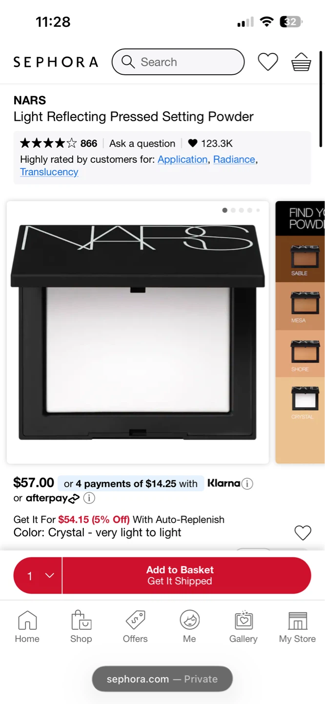 NARS Light Reflecting Pressed Setting Powder - Crystal