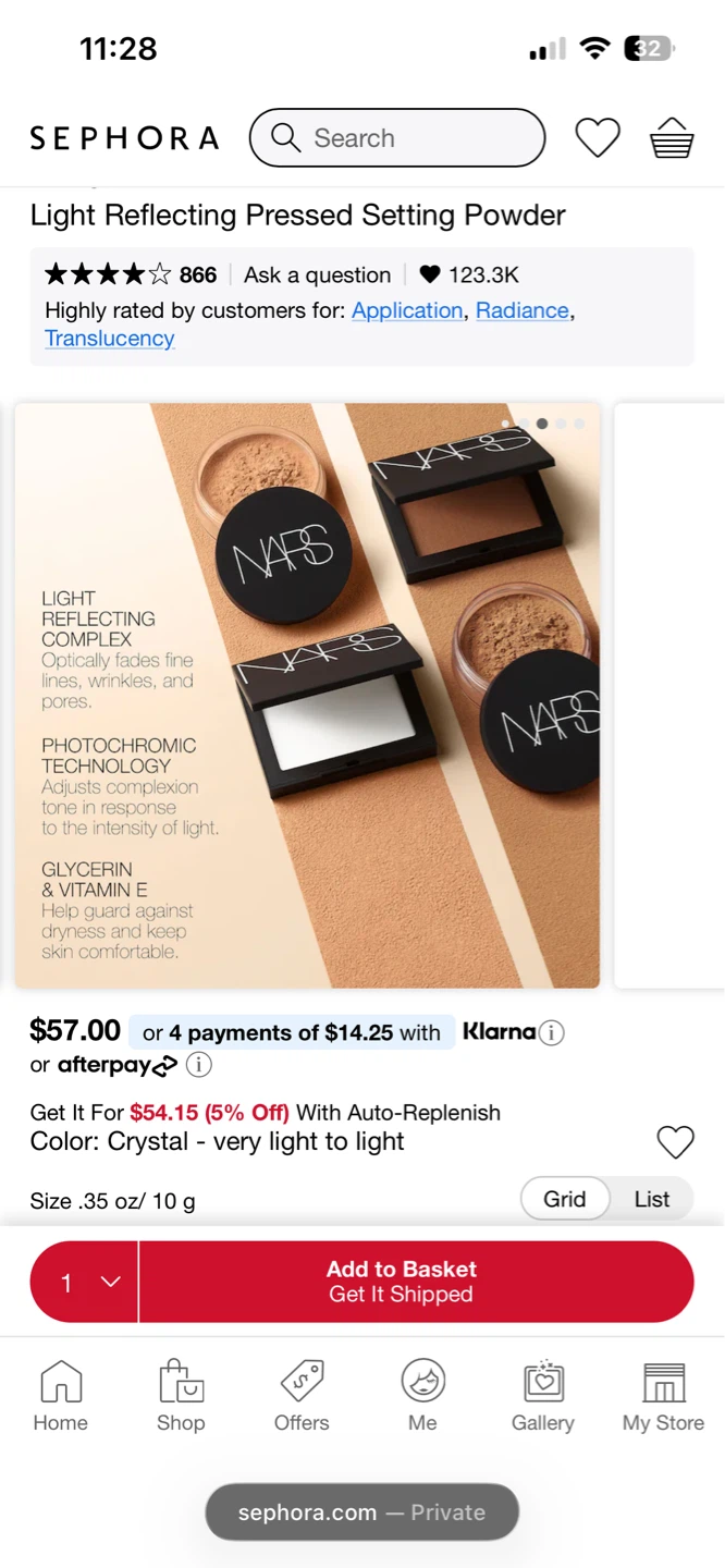 NARS Light Reflecting Pressed Setting Powder - Crystal - photo 2