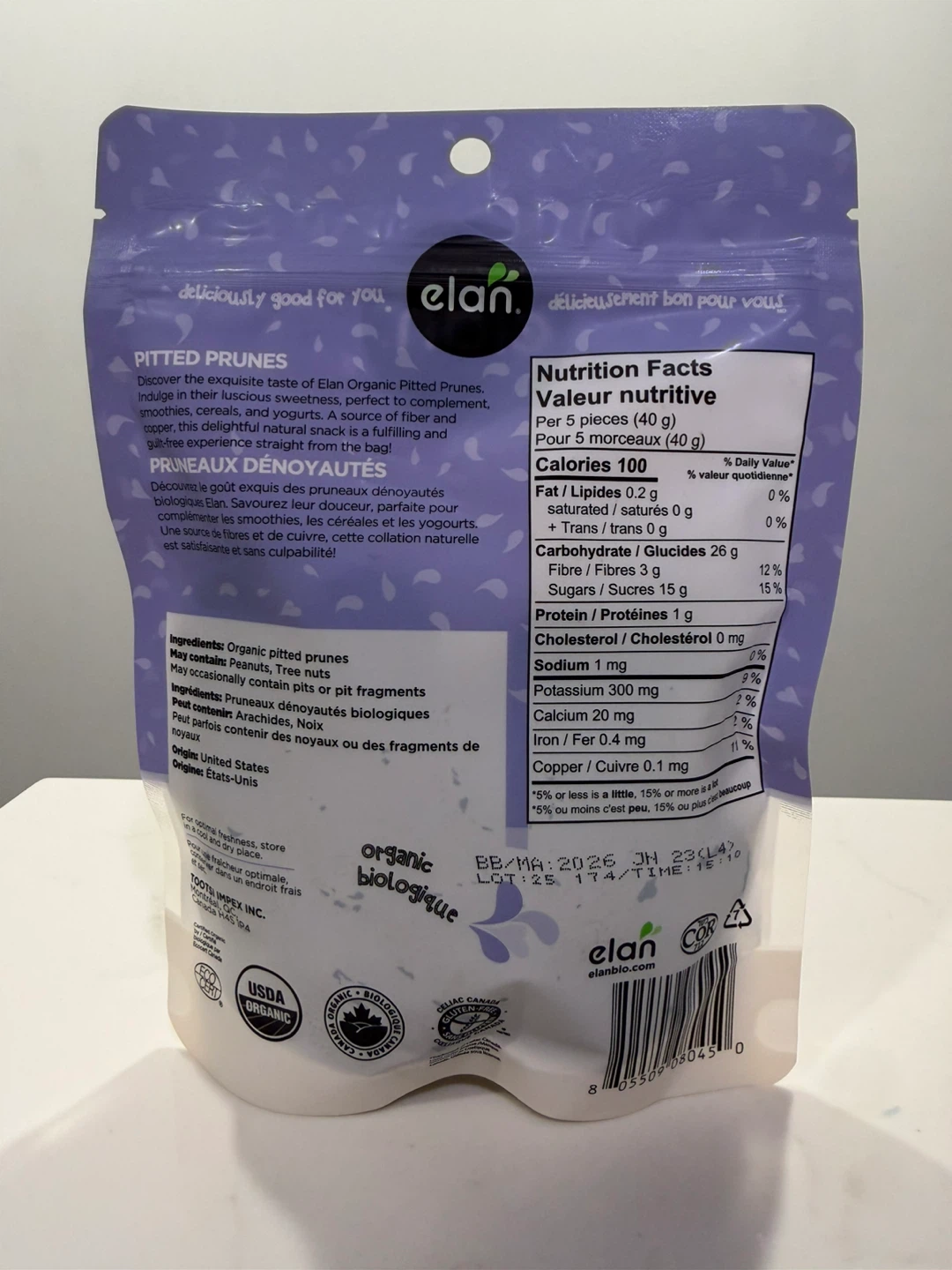 Elan Organic Pitted Prunes - photo 2
