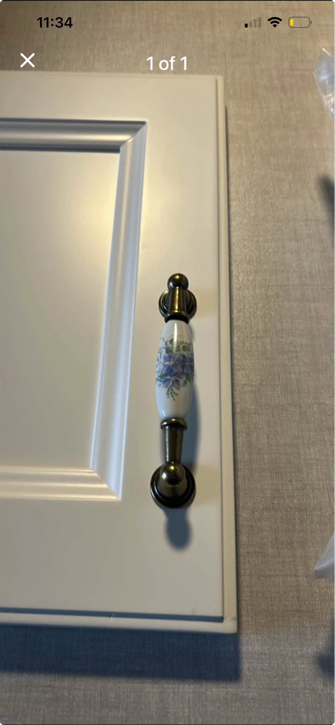 Ceramic Floral Cabinet Drawer Pull Handle