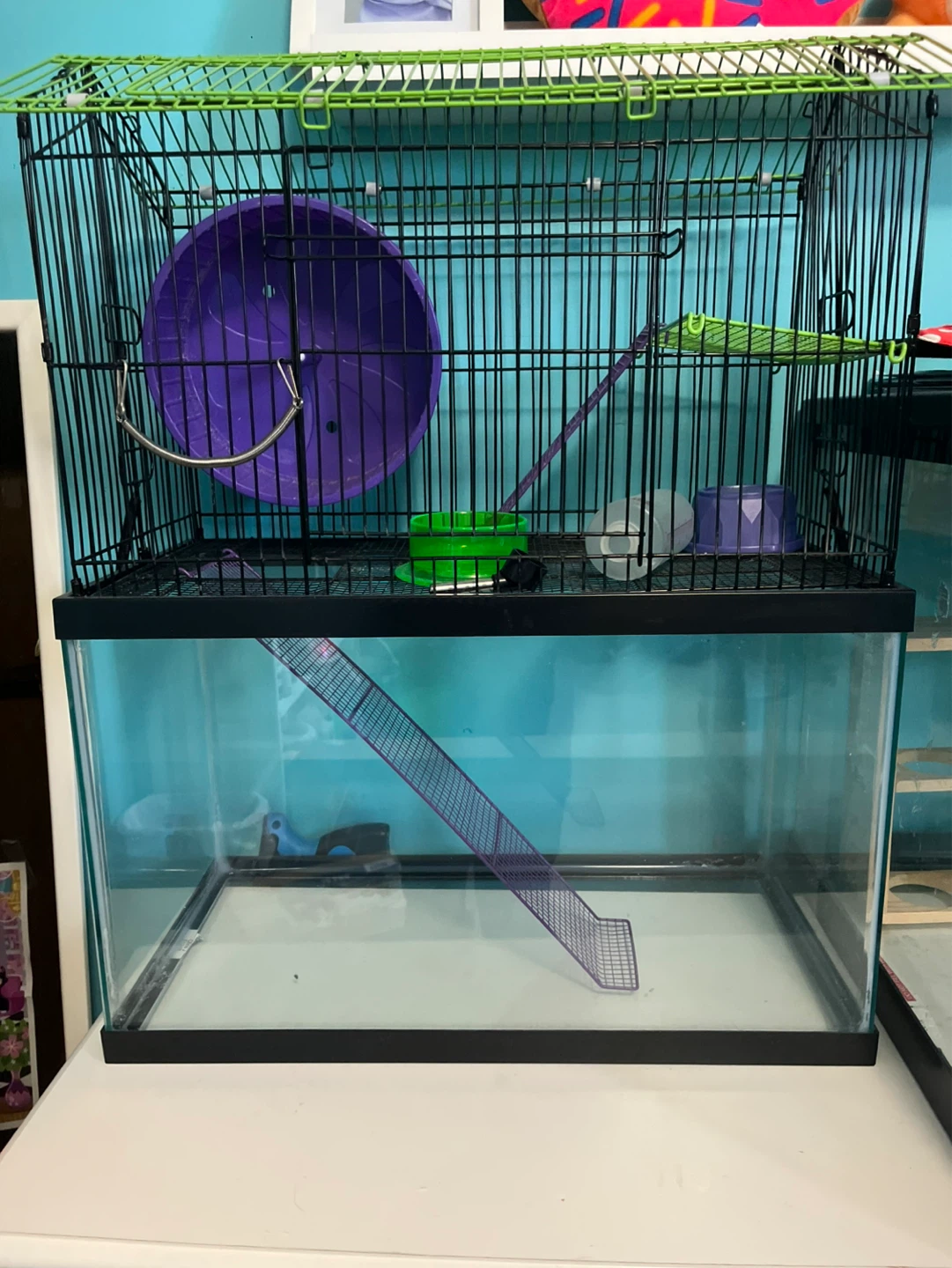 Hamster Cage with Wheel and Accessories