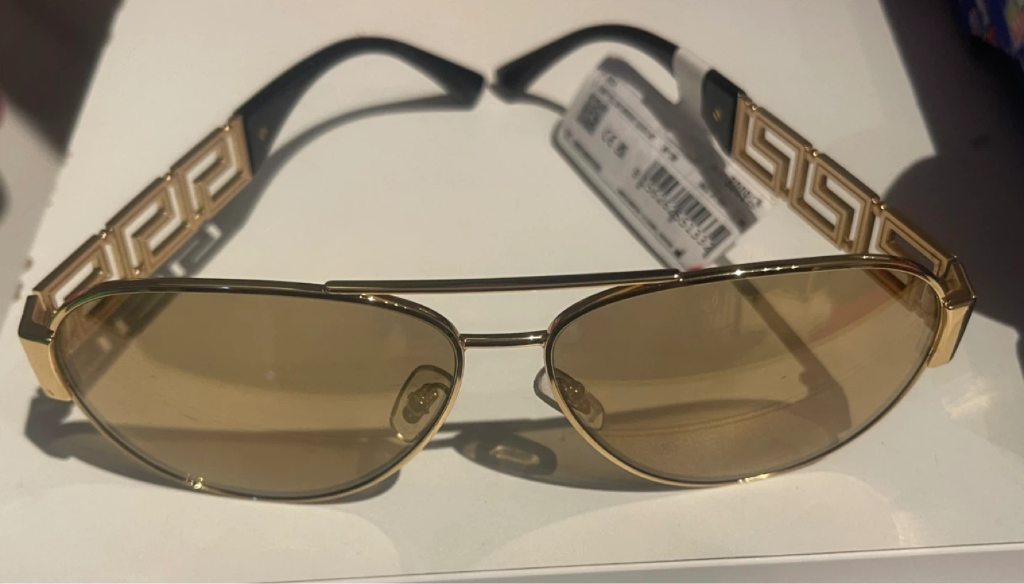 Versace Gold Aviator Sunglasses
