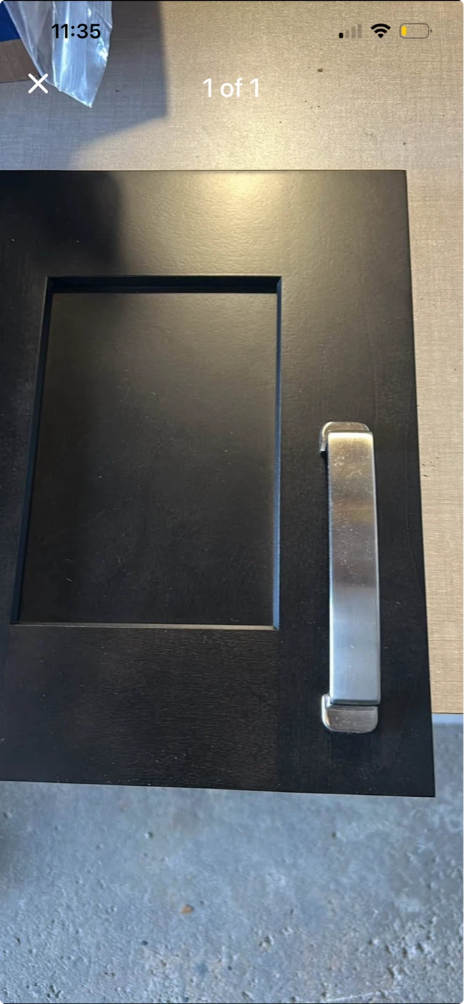 Black Cabinet Door with Silver Handle
