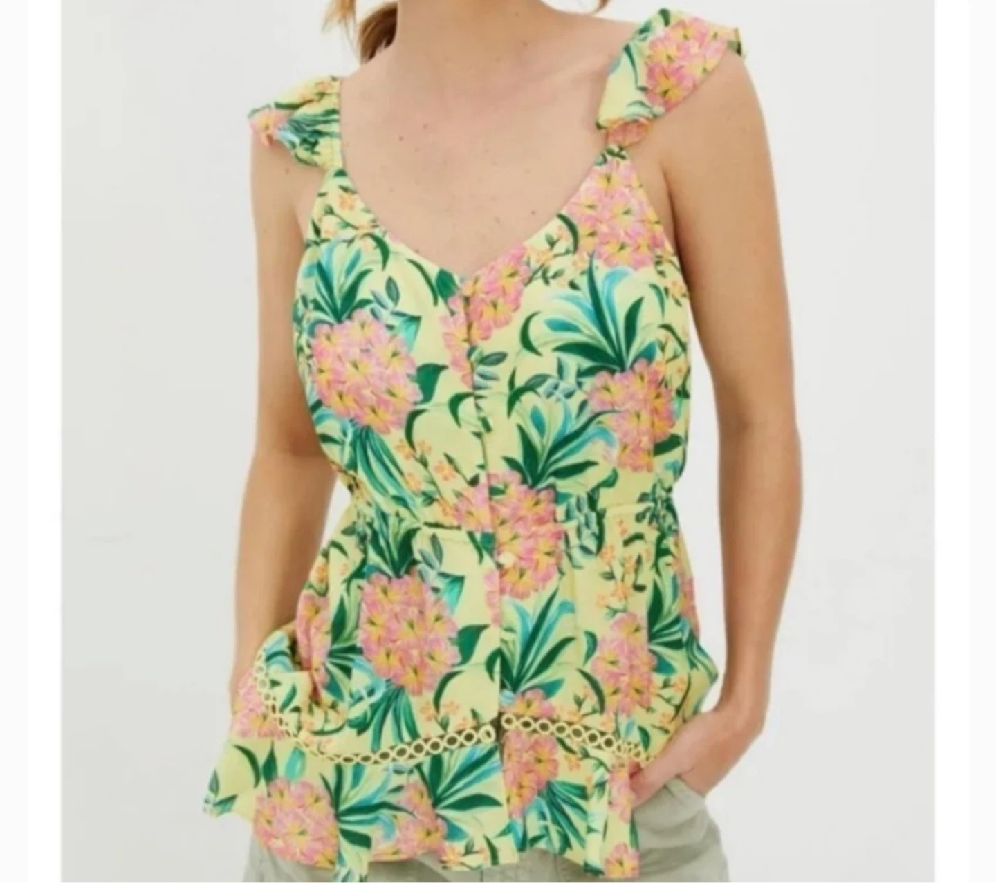 🆕ANTHROPOLOGIE “Farm Rio” Floral Print Midi Top  (NWT) 🌟 - photo 2