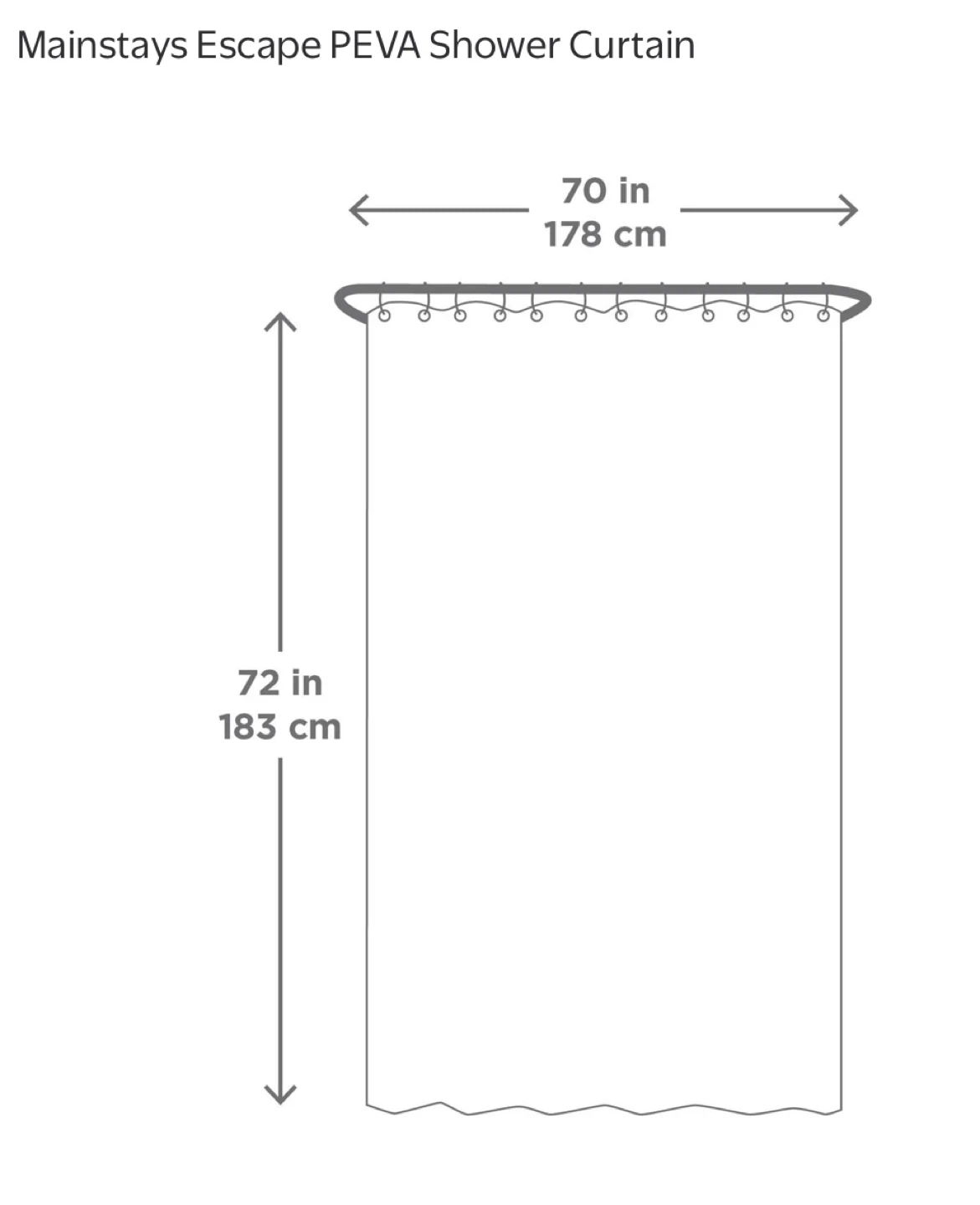 Mainstays Escape PEVA Shower Curtain - 70 x 72 in - photo 3
