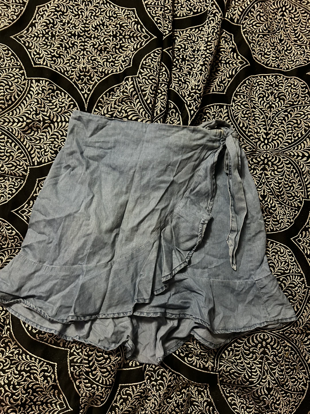 Iris Denim Wrap Skirt - Size M