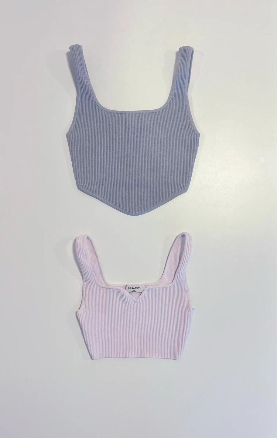 Aritzia BABATON Ribbed Tank Tops - Blue XS & Pink 2XS