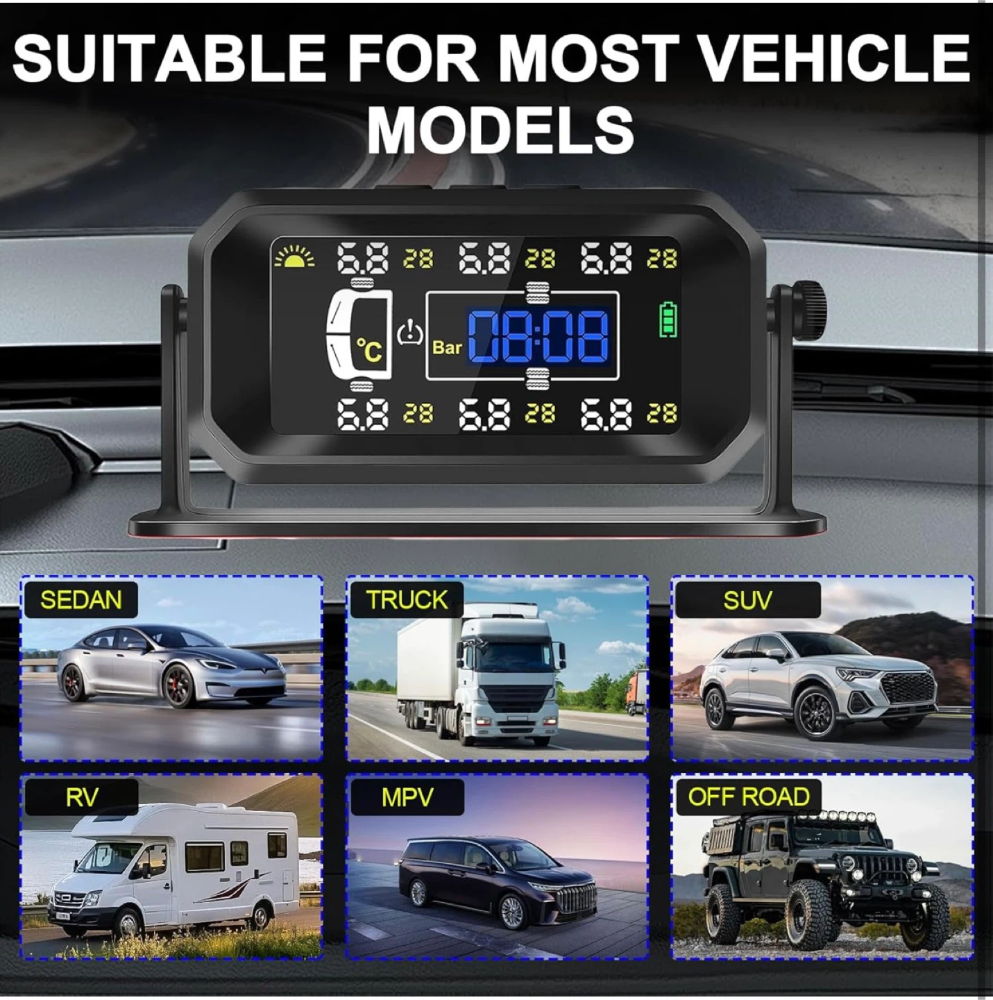 NEW - RV Tire Pressure Monitoring System w/ 6 Sensors - photo 3