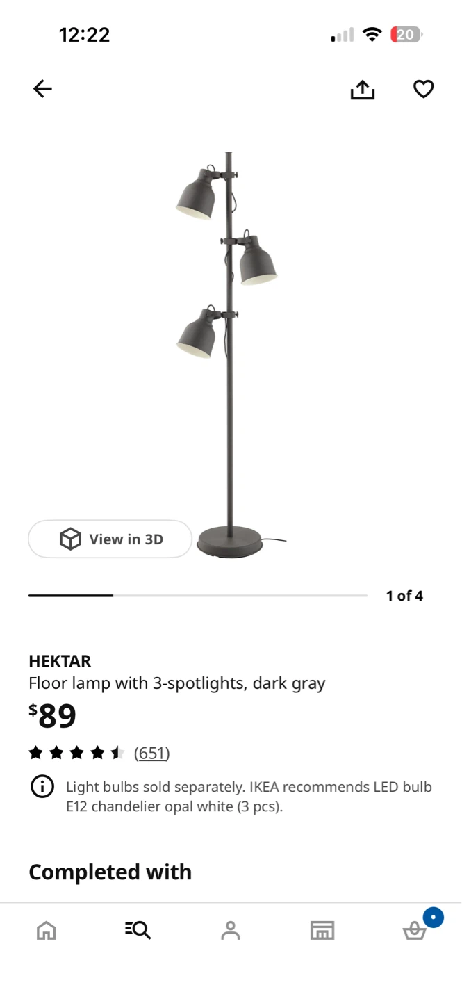 IKEA Hektar Floor Lamp - Dark Gray - photo 2