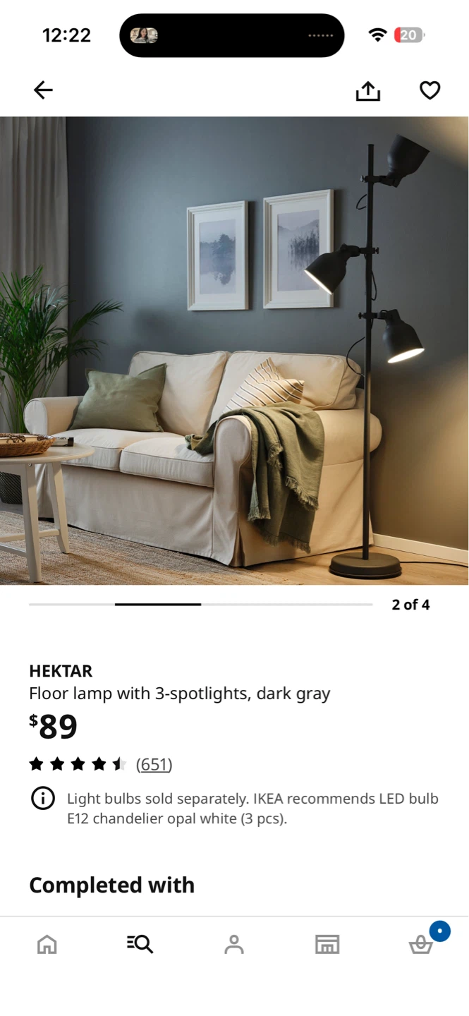 IKEA Hektar Floor Lamp - Dark Gray