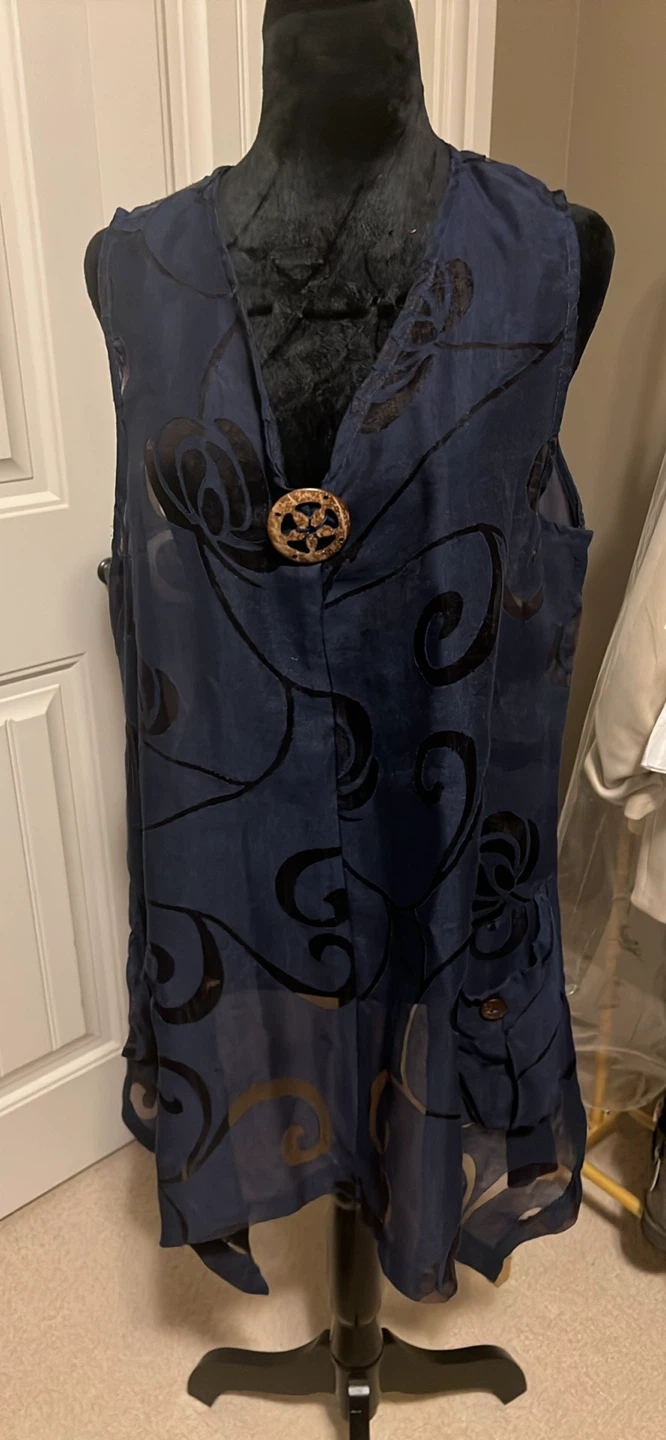 Vintage 90s Kaktus Burnout Velvet Sheer tunic