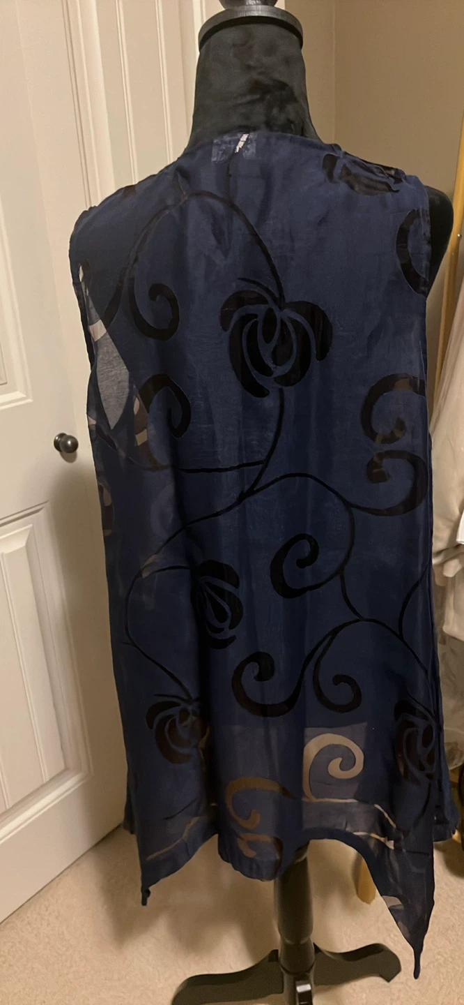 Vintage 90s Kaktus Burnout Velvet Sheer tunic - photo 2
