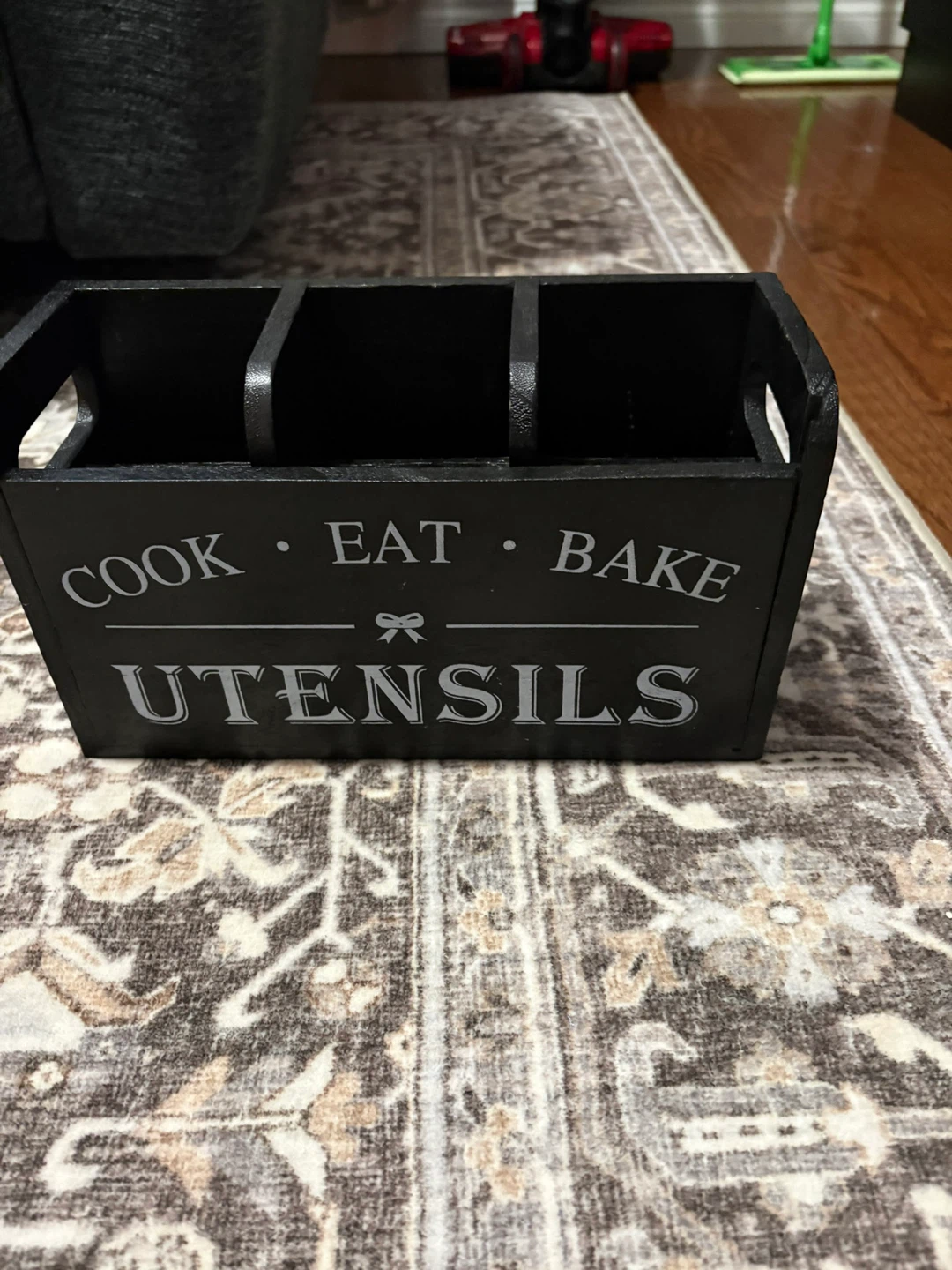 Black Wooden Utensil Holder