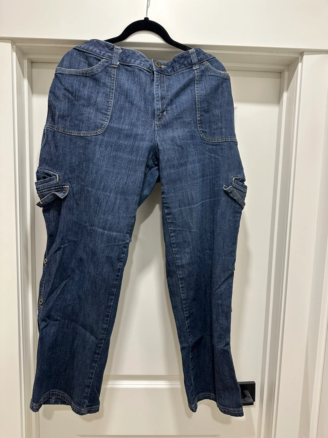 Blue Denim Cargo Pants - photo 2
