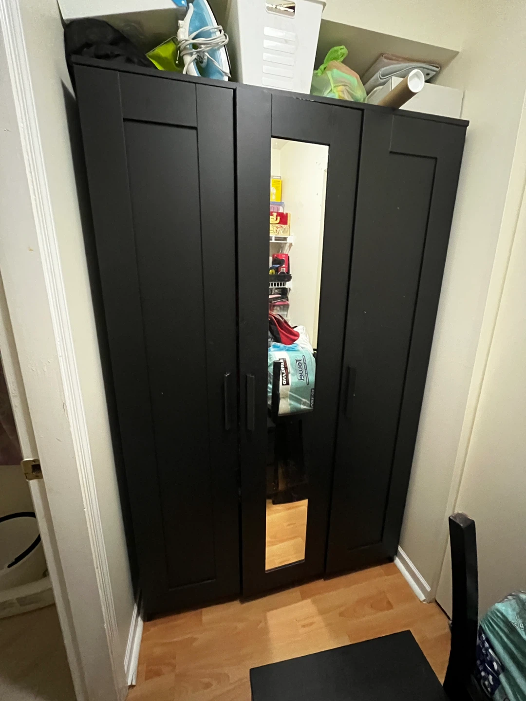 IKEA BRIMNES Wardrobe with 3 Doors, Black - photo 4